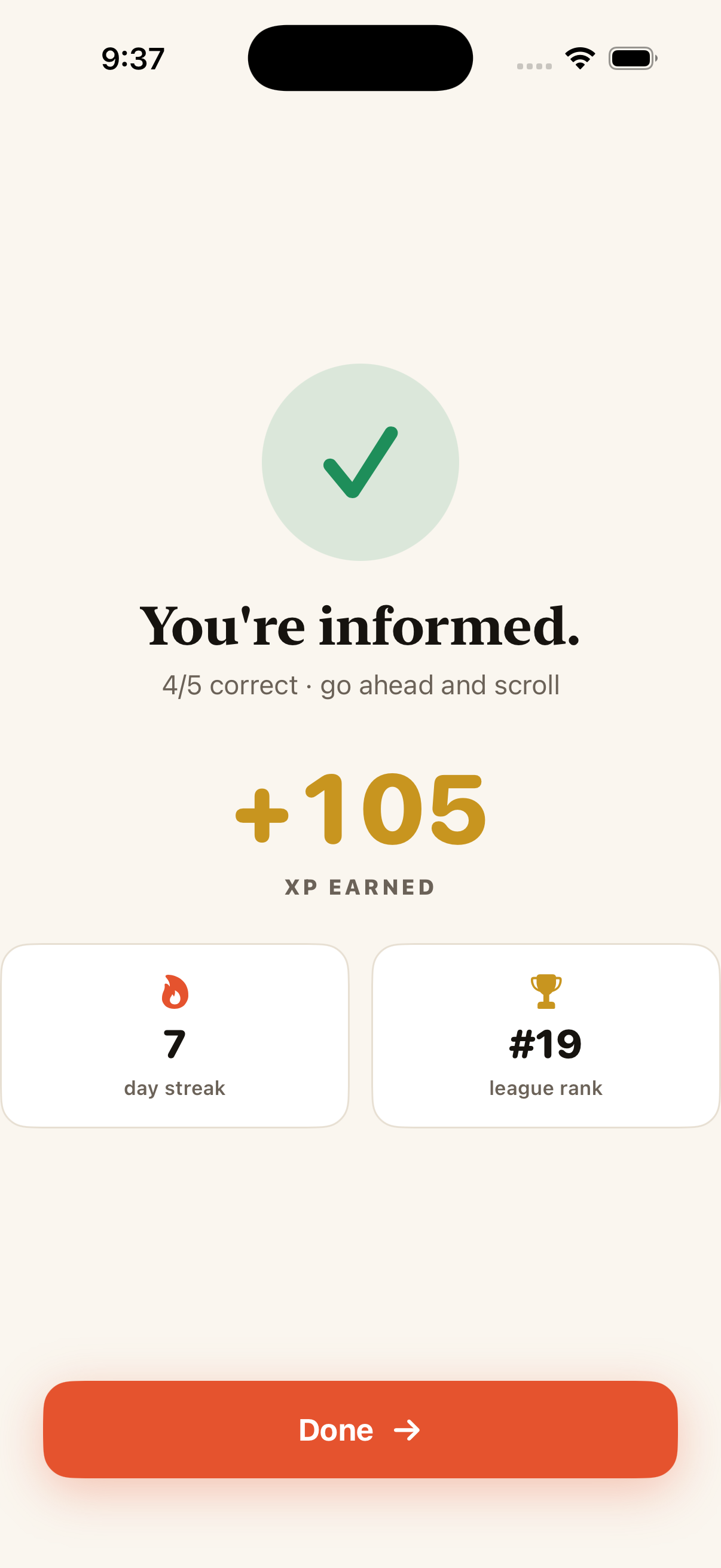 Sharp results screen